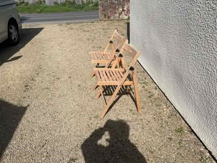 Photo of free Two wooden IKEA folding chairs (Sutton Pools OX14) #1