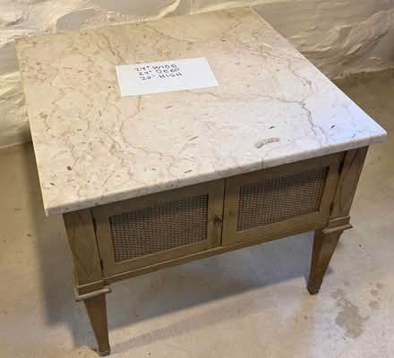 Photo of free Marble topped end table (Cambridgeport) #1