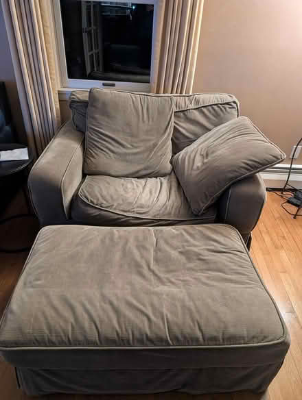 Photo of free Olive Chair and Half with Ottoman (North Andover) #2
