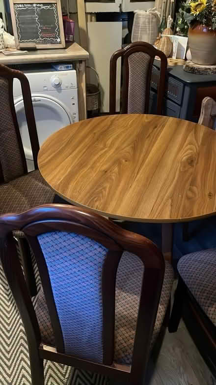 Photo of free Drop leaf round table,4 chairs (Dolwyddelan LL25) #1