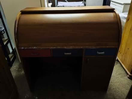 Photo of free Wooden bureau desk - very heavy (Upper Cwmbran NP44) #1