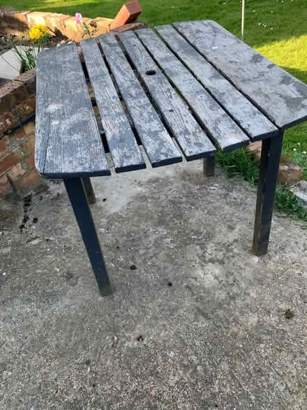 Photo of free Wooden garden table (Pebsham TN40) #1