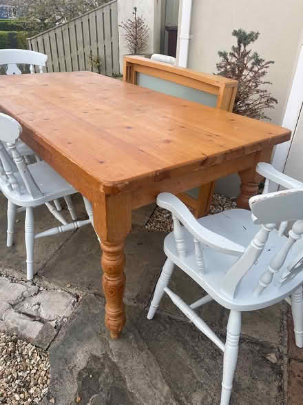 Photo of free Strawbridge pine table + 6 chairs (Killiney Co Dublin) #2