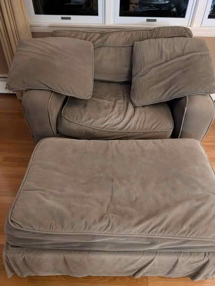 Photo of free Olive Chair and Half with Ottoman (North Andover) #1