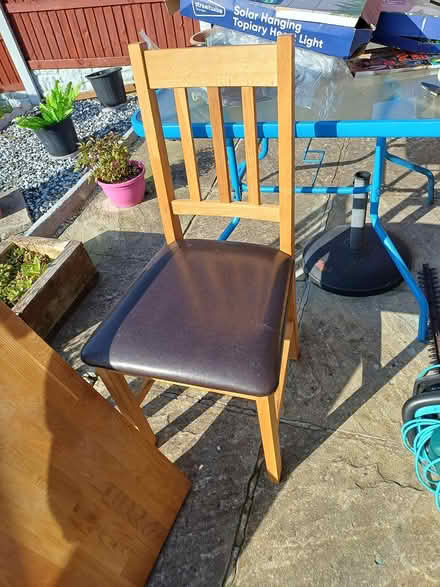 Photo of free Solid wood table and two chairs (DN12 Conisbrough) #2