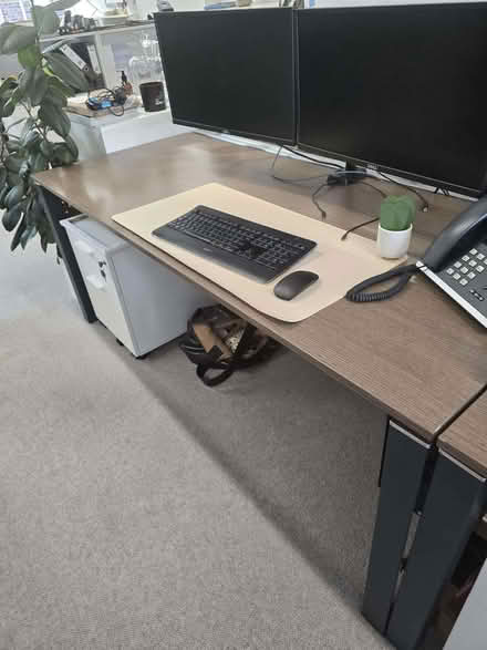 Photo of free 6 wooden top desks (Victoria SW1E) #1