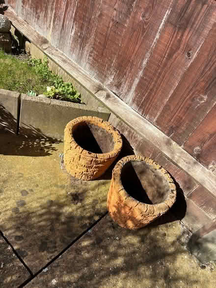 Photo of free 2 Heavy concrete flowerpots (Felixstowe IP11) #1