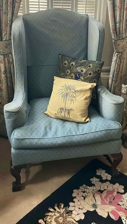 Photo of free Two blue antique armchairs (Riverside SW6) #1