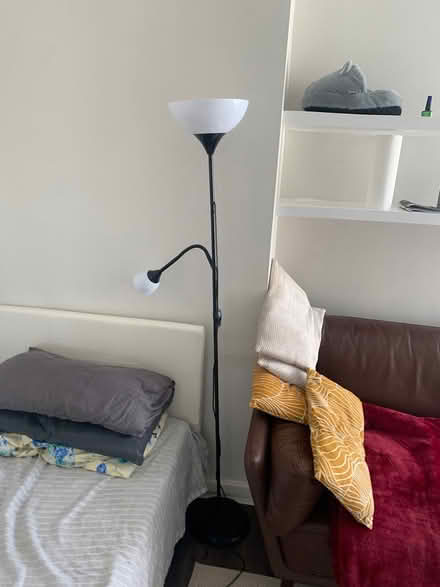 Photo of free Sofa, long lamp, shelf, wall decor (Dalmney Avenue N7) #2