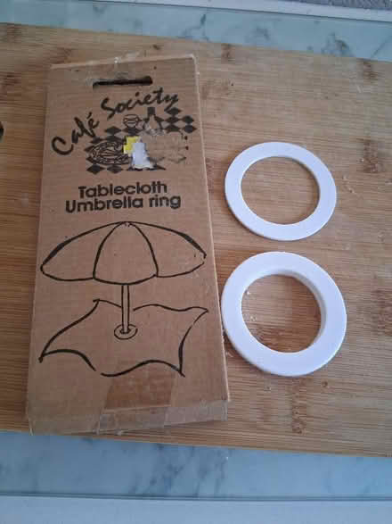 Photo of free Tablecloth umbrella/parasol ring (Sprowston NR7) #1