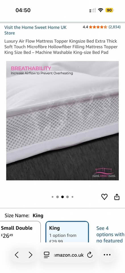 Photo of free King-sized 5cm mattress topper (SW15 3PF) #2