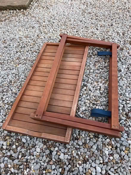 Photo of free Wooden garden side table (folds when not in use) (Hurst Green BB7) #2