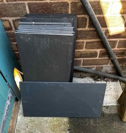 Photo of free 21 grey ceramic tiles (Stretford M32) #1