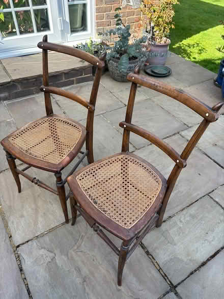 Photo of free Two antique cane seated chairs (Beare Green, RH5 4QL) #1