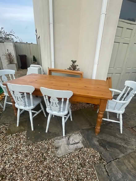 Photo of free Strawbridge pine table + 6 chairs (Killiney Co Dublin) #1