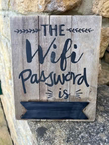 Photo of free Small wooden WiFi box password sign (Bath BA2 near Bath City Farm) #1