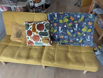 Photo of free Yellow click clack sofa bed (Radclyffe Park M50) #1