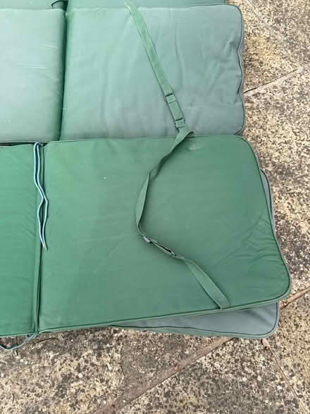 Photo of free 6 x outdoor chair seat cushions - green (Barton OX3) #3