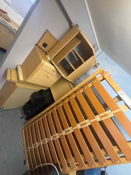 Photo of free Wooden bed set and shelving units (Pentwyn CF23) #3