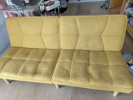 Photo of free Yellow click clack sofa bed (Radclyffe Park M50) #2