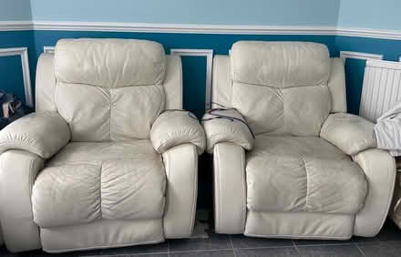 Photo of free 2 leather armchairs with electric recliner (Beckton E6) #1