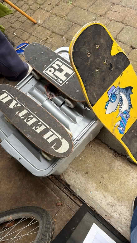 Photo of free Two mini-style skateboards plus top of a large skateboard (Sonning RG4) #1