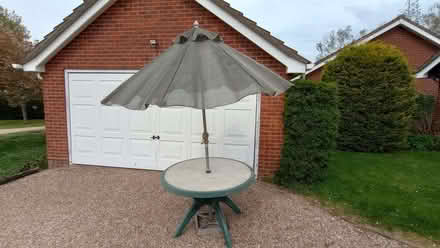 Photo of free Garden table, 4 chairs and parasol. (Howe Green CM2) #1