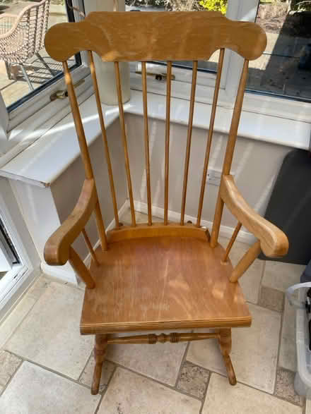 Photo of free Wooden rocking chair (Camberley) #1