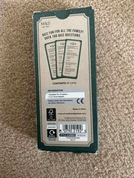 Photo of free Trivia cards (KT3 new malden) #2