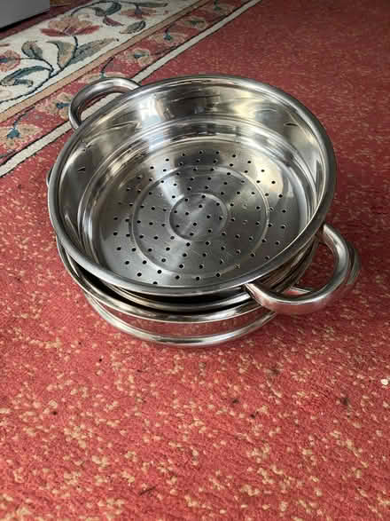 Photo of free 2 metal steamer inserts (Kempston) #1