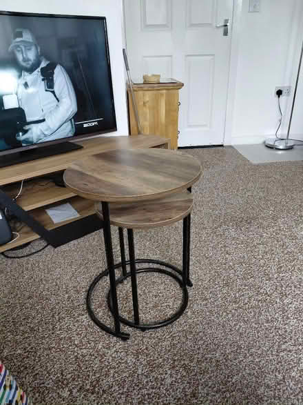 Photo of free TV stand, side tables, small storage cabinet. (Kirkby L32) #1