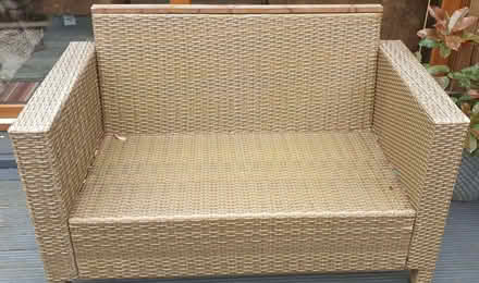Photo of free Outdoor rattan Settee with cushions 2 and 3 seater (Hucclecote GL4) #1