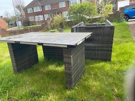 Photo of free Corner rattan sofa table & cushions (Maidstone ME15) #3