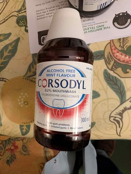 Photo of free 4 unopened bottles Corsodyl mouthwash (Leominster HR6) #1