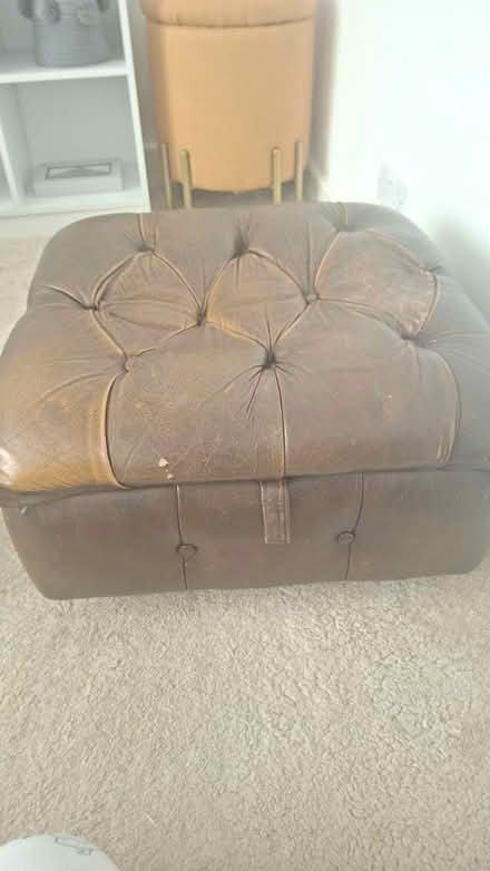 Photo of free Leather pouffe (Southport PR9) #1