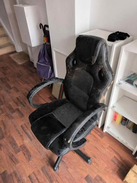 Photo of free Black leather chair (L17) #2