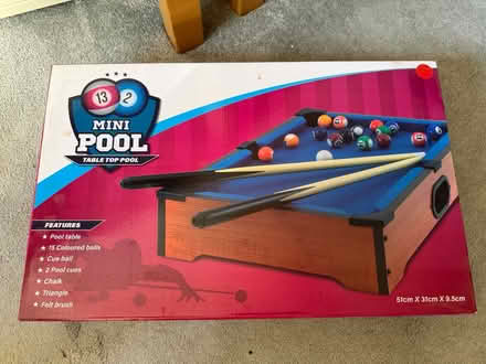 Photo of free Mini Pool Table Top Pool Set (Liverpool L17 near Jericho L) #1