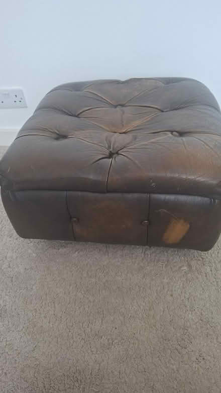 Photo of free Leather pouffe (Southport PR9) #2
