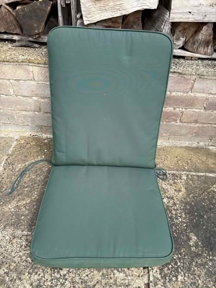 Photo of free 6 x outdoor chair seat cushions - green (Barton OX3) #2
