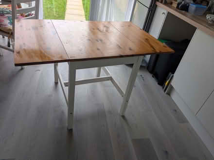 Photo of free Drop leaf kitchen table - white and wood effect (Kendal LA9) #3