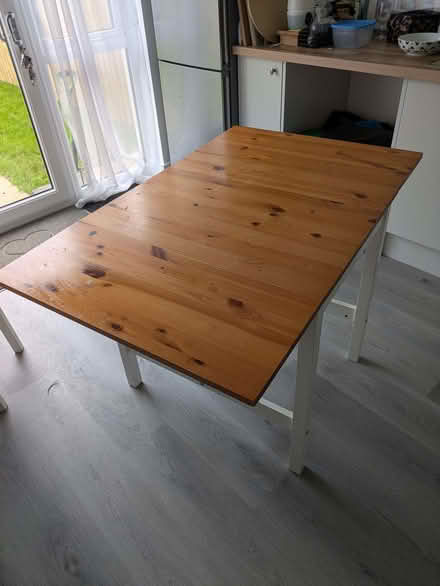 Photo of free Drop leaf kitchen table - white and wood effect (Kendal LA9) #2