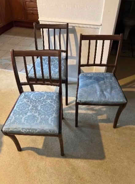 Photo of free Eight solid wood antique dining chairs (Teddington TW11) #1