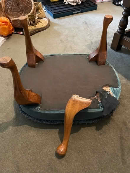 Photo of free Grey-Blue Velvet Stool (Ludlow SY8) #2