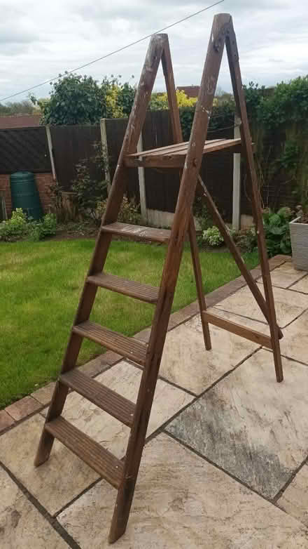 Photo of free Wooden 4 Step Ladder (Oakwood, Derby) #1