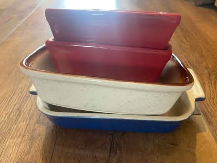 Photo of free 4 rectangular ceramic oven dishes (Cogges OX28) #1