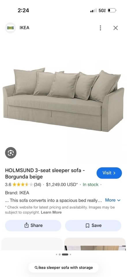 Photo of free Queen sleeper couch with storage (90266) #1