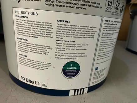 Photo of free 10ltrs Paint x2 Rollers and tray (Safestore Hanworth) #2