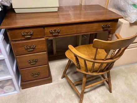 Photo of free Desk or sewing table and chair (Manchester) #1