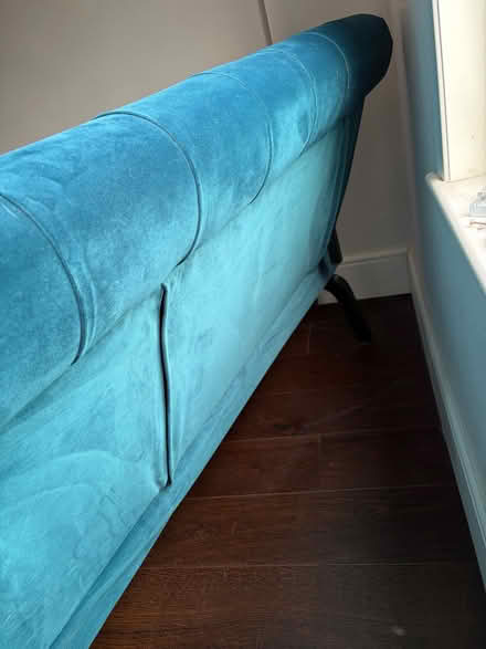 Photo of free Made.com teal velvet sofa bed (Catford South SE6) #2
