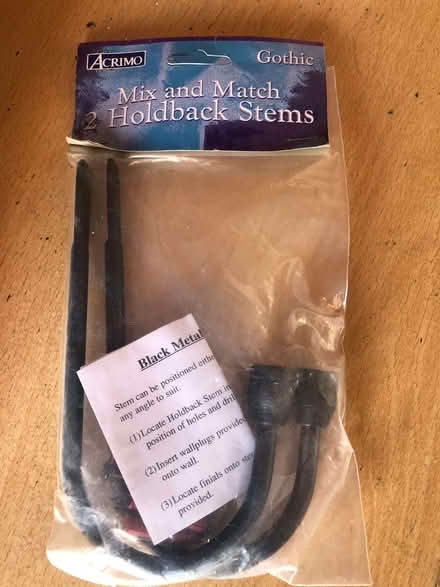 Photo of free Pair of black holdback stems / hooks for curtains (Wood Farm OX3) #1